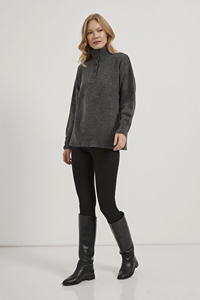 Arma Life Armalife 4786 collar sleeve button detailed knitwear women's sweater