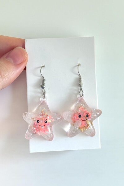 TAKIŞTIR Mixed Color Star Figured Children's Earrings (Pair)