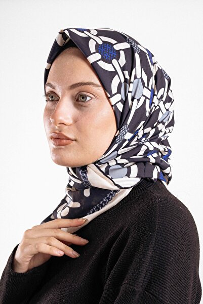 Akel Patterned Silky Alfa Silk Scarf – Soft Texture, Easy to Shape, 95X95 Women's Scarf