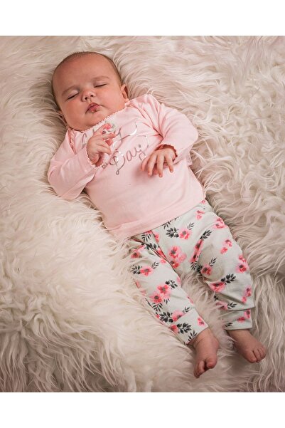Dirkje Set bebe 2 piese : bluza si pantaloni cu floricele