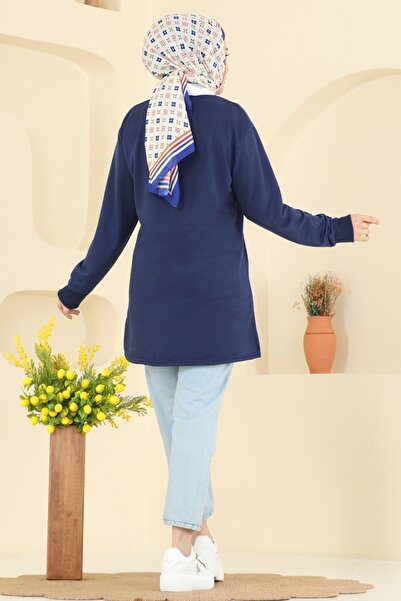 ModaMerve Aksesuar Cep İşlemeli Tunik 104OZN1046-MS Laci