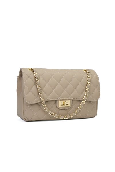 Posete Fagaras Ruby Leather Purse - Cream, 3 Compartments, 3 Pockets, Strap 110 cm