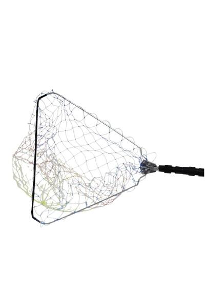 POWEREX Üçgen 50X50 Katlanır Misina Torlu Kepçe 150Cm Sap