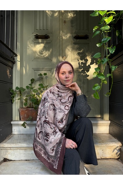 CUOCA LOUNGE Beliz Desenli Bambu Kraş Şal Bordo