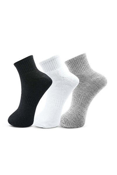 White Leaf 3 Pack Terry Ankle Socks