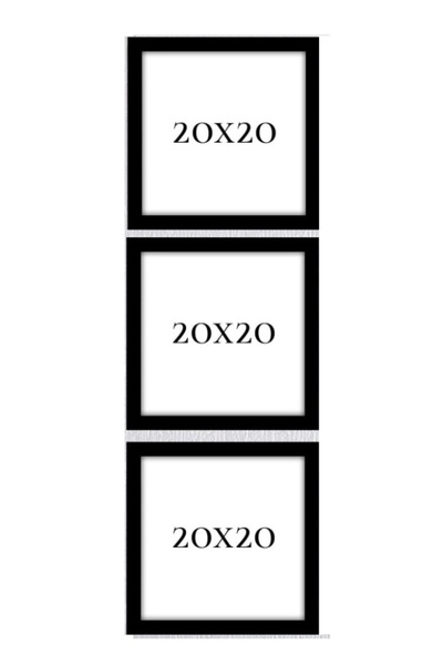 LİFE GLOBAL Siyah Çerçeve Seti 3 Adet 20x20 PVC Lİ