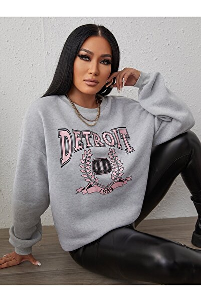 Flaubert Women's Printed Sweatshirt 3-Ply Quality Fabric Oversize Cut