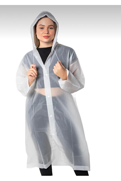 DEV 3 ADAM Unisex Women-Men Waterproof Windproof Raincoat with Snap Fasteners Hooded