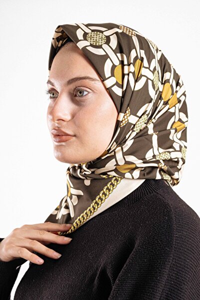 Akel Patterned Silky Alfa Silk Scarf – Soft Texture, Easy to Shape, 95X95 Women's Scarf