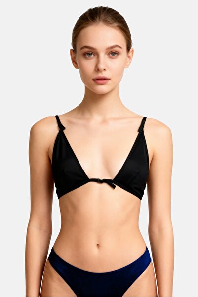 Calvin Klein بيكيني علوي مبطن سادة للنساء، أسود