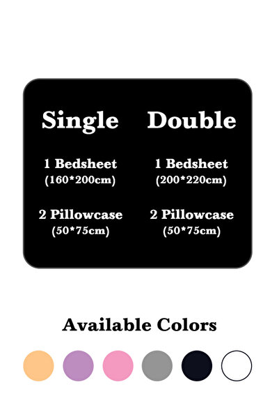Rion 3-Piece Microfiber Flat Sheet with 2 Pillowcases, Luxury Striped Bed Sheet Set (Single)