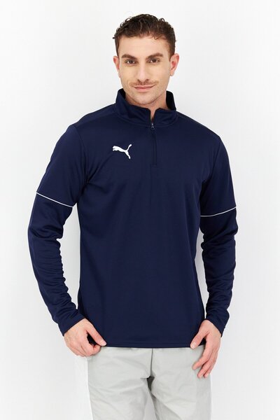 Puma Men Sportswear Fit Long Sleeve Outdoor Sweatshirt, Navy/White