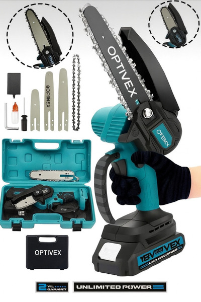 OPTIVEX Profesyonel Metal Dişli 18v Şarjlı Dal Budama Testeresi
