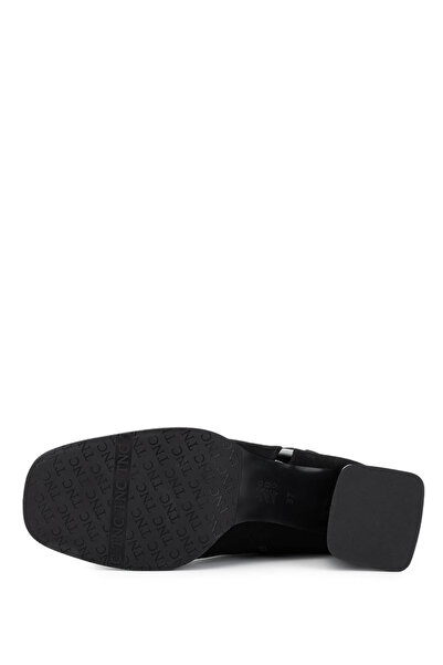 Tamer Tanca Kadın Hakiki Deri Siyah Süet Topuklu Bot