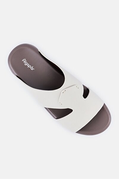 Algspar Men Slip On Arabic Sandals, Light Grey
