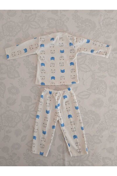 Özlev Baby Raporlu Kedi Desenli 1/3 Yaş Çocuk Pijama Takımı
