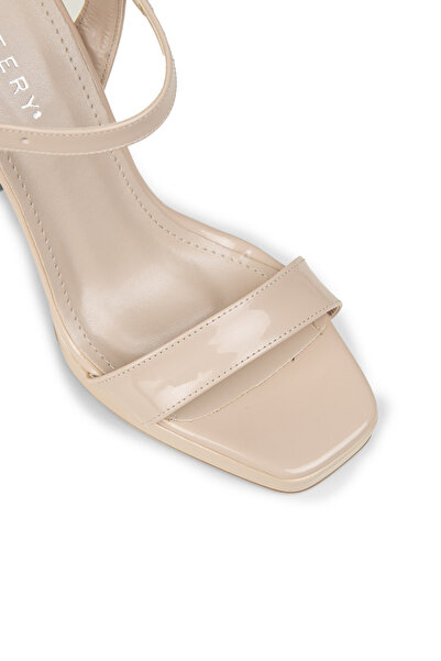 Deery Women's Patent Leather Beige Evening Dress Shoes