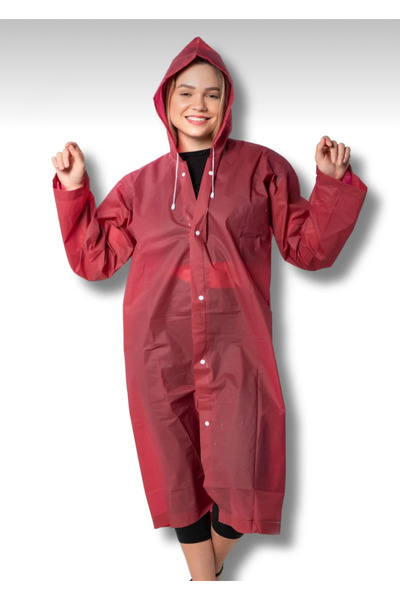 DEV 3 ADAM Unisex Women-Men Waterproof Windproof Raincoat with Snap Fasteners Hooded