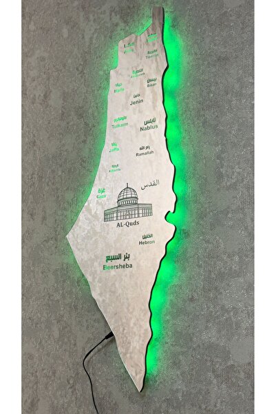 LAZORİAE Illuminated Plexiglass Palestine Map Chart