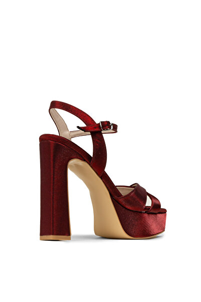 Deery Women's Burgundy Platform Heel Evening Dress Shoes