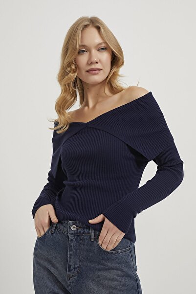 Arma Life ARMALIFE 6303 ДАМСКИ ПЛЕТЕН ПУЛОВЕР С ОТКРИТА РЪКАВНА ЛИНИЯ