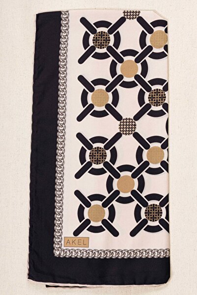 Akel Patterned Silky Alfa Silk Scarf – Soft Texture, Easy to Shape, 95X95 Women's Scarf