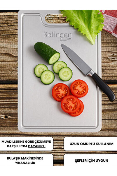 Solingen Çelik Paslanmaz Kesme Tahtası 2’li
