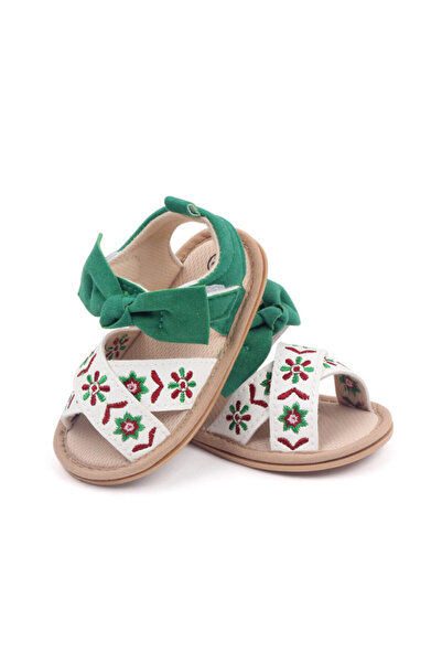 BebeNou Бели и зелени Сандали с цветя MDBL3023-2-c5