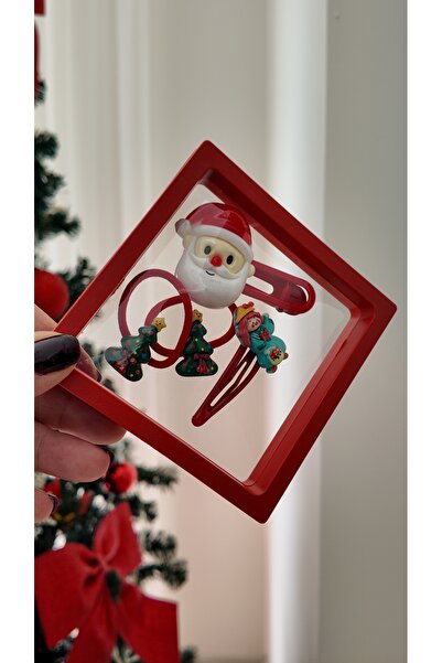 By Selen Suyolcu New Year's Themed Children's Buckle Set with Enamel Coated Figures in a Square Box