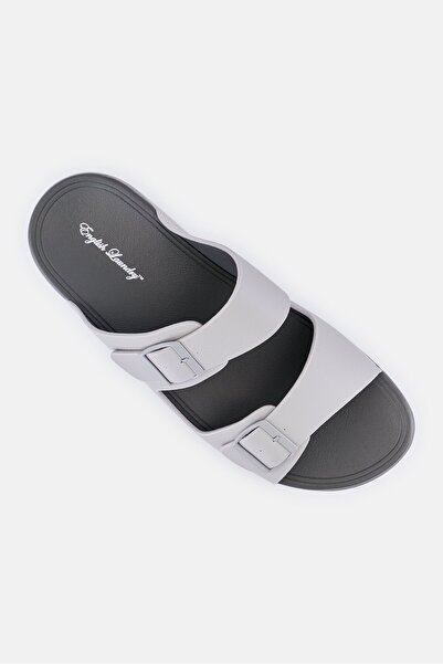 English Laundry Men Slip On Arabic Sandals, Light Grey