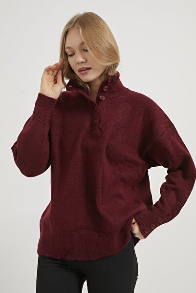 Arma Life Armalife 4786 collar sleeve button detailed knitwear women's sweater