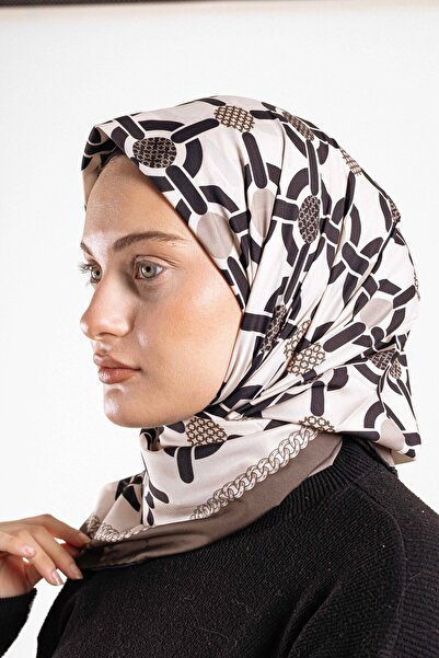 Akel Patterned Silky Alfa Silk Scarf – Soft Texture, Easy to Shape, 95X95 Women's Scarf