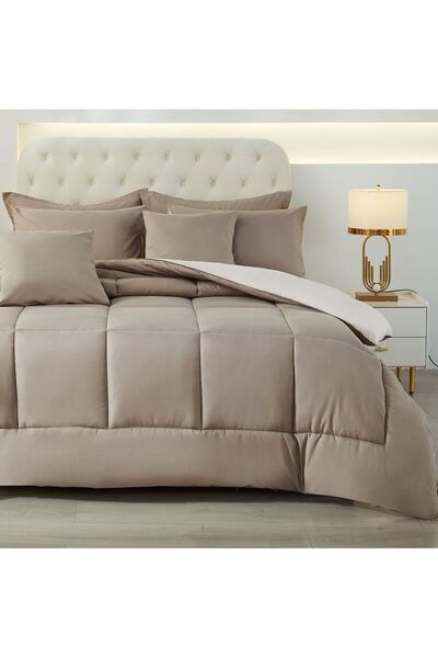 ShinyFlower Winter Comforter Set with Fixed Cotton Filling ,Soft Microfiber Fabric, Single Size 220x160 cm