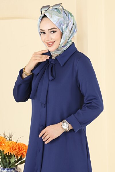 ModaMerve Yakası Bağcıklı Scuba Kap 5620EDF311-MS Laci