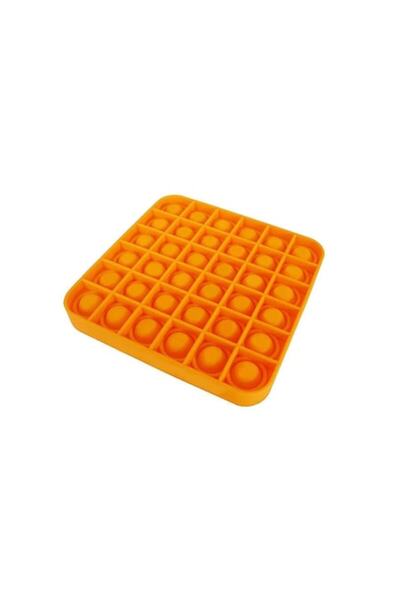 OEM Jucărie anti-stres din silicon, Pop it now, formă pătrată, portocaliu, 12...