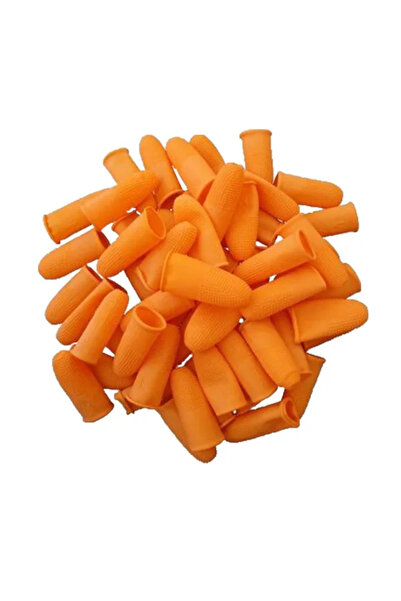 Örenler Plastik Lateks Parmaklık Eldiven Turuncu Ekstra Kalite (48 Adet)