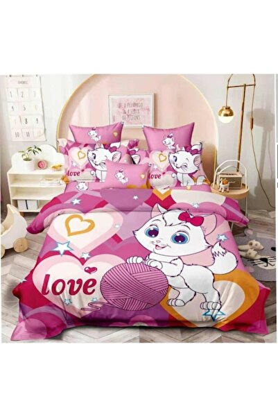 OEM 6-piece Finet Cotton Bedding Set, "Aristocratic Cats" pattern, 235 x 240 cm