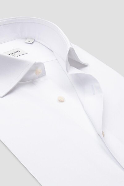 Abbate BB Club Oscar Твіл Бавовняна Slim Fit Біла Класична Комір Чоловіча Пряма Сорочка