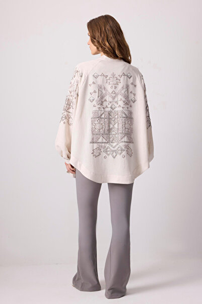 Touché Privé PUL DETAYLI KETEN DOKULU KİMONO