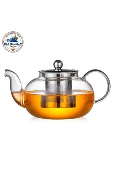 Blue mountain Glass Tea Pot 400 ml - with Stainless Steel Strainer