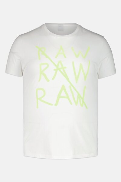 G-STAR RAW Men Crew Neck Short Sleeve Graphic Print T-Shirt, White