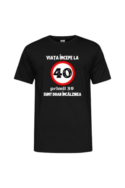 T&M Personalizare Tricou personalizat - Viața începe la 40 de ani, bumbac, XS...