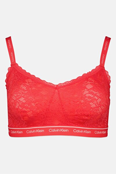 Calvin Klein Women Textured Non Padded Bralette, Red