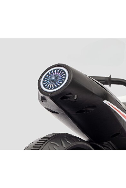 dalip Electric Kids Motorcycle with Training Wheels, Lights & Music, 6V 4.5Ah Battery, Gray/Black