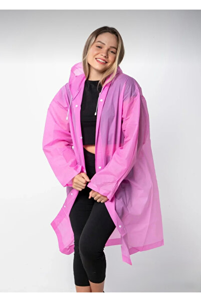 DEV 3 ADAM Unisex Women-Men Waterproof Windproof Raincoat with Snap Fasteners Hooded