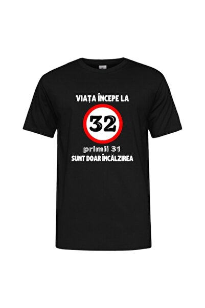 T&M Personalizare Tricou personalizat - Viața începe la 32 de ani, bumbac, XS...