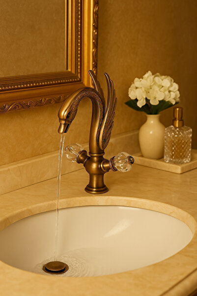 EMFA AKSESUAR حنفية مطبخ وحوض غسيل على شكل بطة وطاووس مصنوعة من الذهب القديم ...