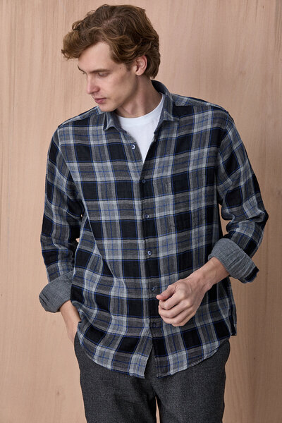 SMILE قميص أريسو باللون الأزرق الداكن