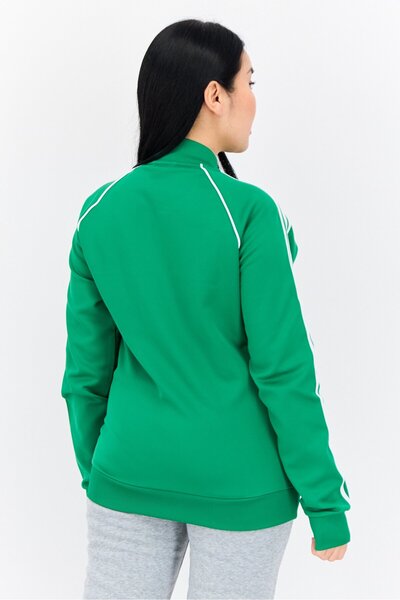 adidas Women Sportswear Fit Full Zip Long Sleeve Outdoor Sweatshirt, Green
