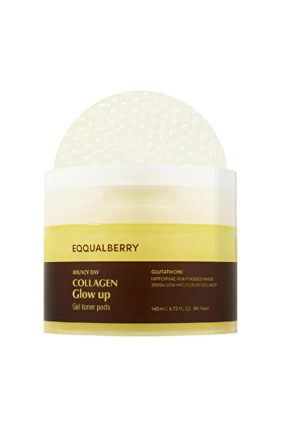 EQQUALBERRY - Collagen Glow Up Gel Toner Pads, 140ml, 60pads